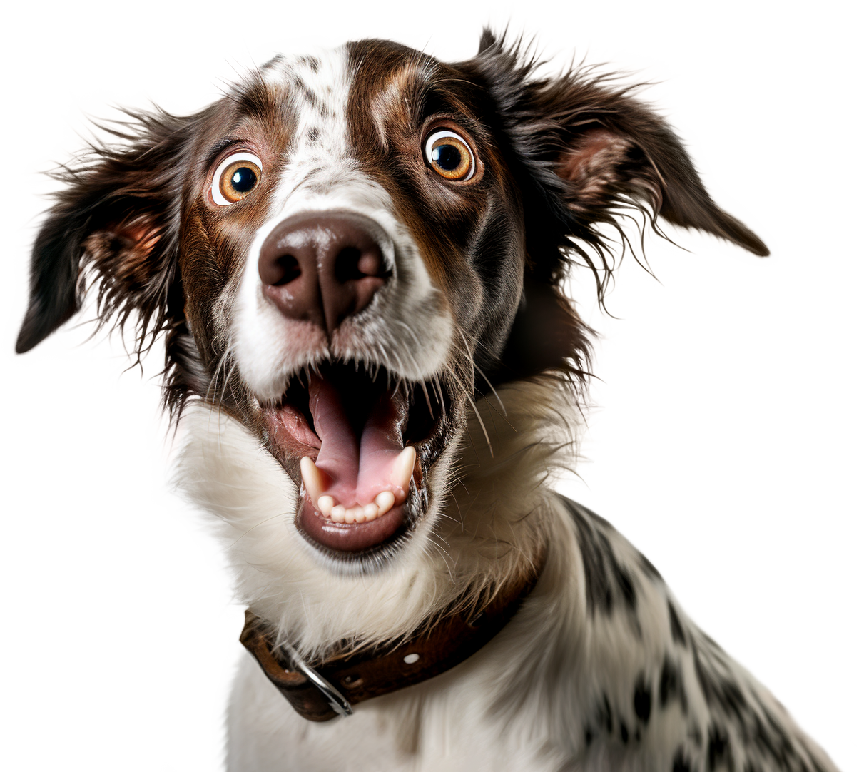 Funny dog muzzle on a transparent background